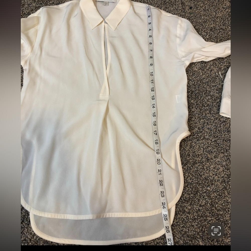 Brochu Walker Cream Longsleeve Key‎ hole Buttun Up Blouse - Picture 10 of 10